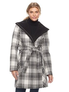 Apt. 9 Plaid Wool Blend Belted Jacket Coat